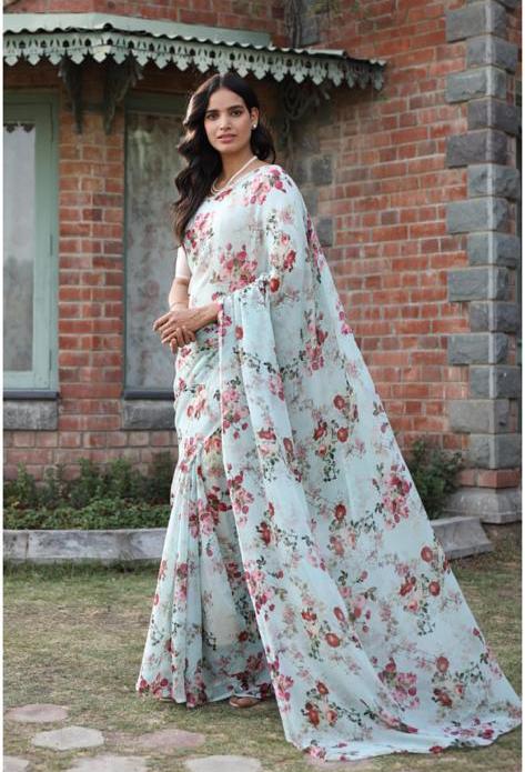 MG 354 Georgette Digital Print Saree Wholesale Clothing Suppliers in India